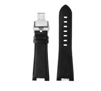 NBCNZCTSAS Bracelet de montre en cuir for extrémité convexe, adapté for la série Tissot PRX, ceinture T137.407 T137.410, 26x12mm, 1853(B black Folding)