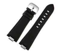 NBCNZCTSAS Bracelet de montre en cuir for extrémité convexe, adapté for la série Tissot PRX, ceinture T137.407 T137.410, 26x12mm, 1853(B black silver)