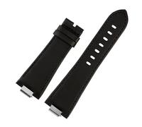 NBCNZCTSAS Bracelet de montre en cuir for extrémité convexe, adapté for la série Tissot PRX, ceinture T137.407 T137.410, 26x12mm, 1853(B black no clasp)