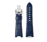 NBCNZCTSAS Bracelet de montre en cuir for extrémité convexe, adapté for la série Tissot PRX, ceinture T137.407 T137.410, 26x12mm, 1853(A blue Folding)