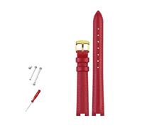 NBCNZCTSAS Bracelet de montre en cuir for femmes, 14x5mm, 16x10mm, 12x5mm, adapté for Gucci GC YA141401 YA141505, Bracelet de montre cranté, chaîne de montre(Red gold,12x4mm)