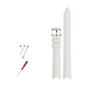 NBCNZCTSAS Bracelet de montre en cuir for femmes, 14x5mm, 16x10mm, 12x5mm, adapté for Gucci GC YA141401 YA141505, Bracelet de montre cranté, chaîne de montre(White silver,14x5mm)