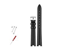 NBCNZCTSAS Bracelet de montre en cuir for femmes, 14x5mm, 16x10mm, 12x5mm, adapté for Gucci GC YA141401 YA141505, Bracelet de montre cranté, chaîne de montre(Black Silver,14x5mm)