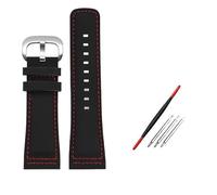 NBCNZCTSAS Bracelet de montre en cuir for hommes, adapté for Seven Friday P2/PS1/M2/Q201 M3, rétro givré, grande taille, 28mm(Black a-silver)