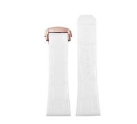 NBCNZCTSAS Bracelet de montre en cuir for hommes, compatible for Omega Constellation, boucle pliante, 23mm, encoche 10mm, rouge et marron(White Rose Gold)