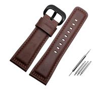 NBCNZCTSAS Bracelet de montre en cuir for hommes, Vintage Diesel, grande taille, riveté en métal, 28mm, adapté for Seven Friday P1/2 Q2/03/M2/M021 T2(C-Dark brown-black)