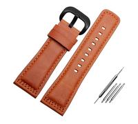 NBCNZCTSAS Bracelet de montre en cuir for hommes, Vintage Diesel, grande taille, riveté en métal, 28mm, adapté for Seven Friday P1/2 Q2/03/M2/M021 T2(C-y-brown-black)