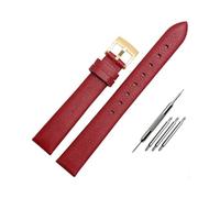 NBCNZCTSAS Bracelet de montre en cuir for Swarovski 5158972 5263904 5200341 for Armani/Fit for la série Fossil Bracelet en cuir for femme 12 mm 14 mm 16 mm(Red gold buckle,12mm)