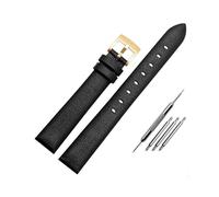 NBCNZCTSAS Bracelet de montre en cuir for Swarovski 5158972 5263904 5200341 for Armani/Fit for la série Fossil Bracelet en cuir for femme 12 mm 14 mm 16 mm(Black gold buc,12mm)