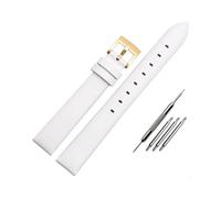 NBCNZCTSAS Bracelet de montre en cuir for Swarovski 5158972 5263904 5200341 for Armani/Fit for la série Fossil Bracelet en cuir for femme 12 mm 14 mm 16 mm(White gold buckle,14mm)