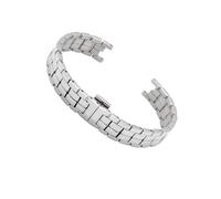 NBCNZCTSAS Bracelet de montre en cuir for Tissot, adapté au Flamenco 1853 T094210 T0842, bracelet étanche brillant cranté for femmes, 12mm(Silver-silver)