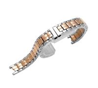 NBCNZCTSAS Bracelet de montre en cuir for Tissot, adapté au Flamenco 1853 T094210 T0842, bracelet étanche brillant cranté for femmes, 12mm(Silver-rose gold)