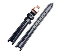 NBCNZCTSAS Bracelet de montre en cuir for Tissot, adapté au Flamenco 1853 T094210 T0842, bracelet étanche brillant cranté for femmes, 12mm(Blue-rose gold)