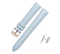 NBCNZCTSAS Bracelet de montre en cuir FOSSIL for ES3737/3795/3843/4385/4386/4338, 14mm 16mm 18mm, accessoires de mode for femmes(Skyblue-rose gold,14mm)