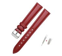 NBCNZCTSAS Bracelet de montre en cuir FOSSIL for ES3737/3795/3843/4385/4386/4338, 14mm 16mm 18mm, accessoires de mode for femmes(Red-silver,16mm)