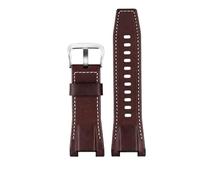 NBCNZCTSAS Bracelet de montre en cuir souple for hommes, adapté for Casio GST-S100G S110 S130L W100G W110 210B 400G, en toile, 26x14mm(Dark brown silver)