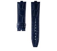 NBCNZCTSAS Bracelet de montre en cuir surélevé for Vacheron Constantin Danton, compatible for Crossover Four Seas VC 4300/4500 V 5500 V 7900 V, 24 x 7 mm.(Blue-no bucke)