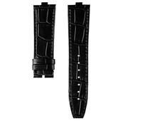 NBCNZCTSAS Bracelet de montre en cuir surélevé for Vacheron Constantin Danton, compatible for Crossover Four Seas VC 4300/4500 V 5500 V 7900 V, 24 x 7 mm.(Black-no bucke)