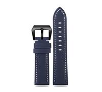 NBCNZCTSAS Bracelet de montre en cuir Texture Nylon adapté for Panerai PAM01661 | 441 bracelet de montre Marina noir bleu 22mm 24mm 26mm accessoires de ceinture Bracelets(Blue white bk,26mm)