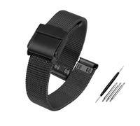 NBCNZCTSAS Bracelet de montre en maille, adapté au bracelet milanais 12mm 13mm 14mm 15mm 16mm 17mm 18mm 20mm 22mm, outils de bracelet de montre en acier for hommes et femmes(Schwarz,20mm)