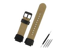 NBCNZCTSAS Bracelet de montre en Nylon 18MM adapté for Casio AE1200wh 1300 SGW-300H 400 500 F91W F84 AEQ-110W bracelet de montre en toile de Nylon for hommes(Khaki black pin)