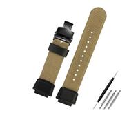NBCNZCTSAS Bracelet de montre en Nylon 18MM adapté for Casio AE1200wh 1300 SGW-300H 400 500 F91W F84 AEQ-110W bracelet de montre en toile de Nylon for hommes(Khaki black)