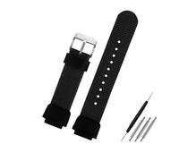 NBCNZCTSAS Bracelet de montre en Nylon 18MM adapté for Casio AE1200wh 1300 SGW-300H 400 500 F91W F84 AEQ-110W bracelet de montre en toile de Nylon for hommes(Black silver pin)