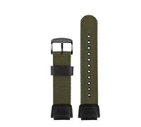 NBCNZCTSAS Bracelet de montre en Nylon adapté for CASIO A1200 AE1300 A158 A159 W-216H A158 F91W AQ230/ 700, petit bloc carré argenté 18mm, vert armée for hommes(Army green black)