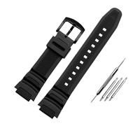 NBCNZCTSAS Bracelet de montre en nylon for Casio, AE-1200WH SGW-300/400H/500H AQ-S810W AE-1000/1300 MRW-200H, convexe 18mm, en toile et Silicone(Silicone black black)