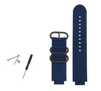 NBCNZCTSAS Bracelet de montre en Nylon for homme, anneau métallique convexe 24x16mm, adapté au TIMEX T2N721 T2N720 TW2T76500 TW2T76300, bracelet de montre en toile respirante for Sport(Blue-black)