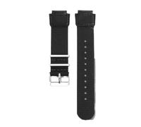 NBCNZCTSAS Bracelet de montre en nylon for hommes, 18mm, adapté for Casio AQ-S810W S800W W-735H SGW-300/400 AE-1000W 1200, en Silicone noir, Bracelet en caoutchouc(B Nylon black-steel)