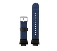 NBCNZCTSAS Bracelet de montre en nylon for hommes, 18mm, adapté for Casio AQ-S810W S800W W-735H SGW-300/400 AE-1000W 1200, en Silicone noir, Bracelet en caoutchouc(B Nylon blue-steel)
