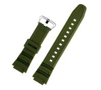 NBCNZCTSAS Bracelet de montre en nylon for hommes, 18mm, adapté for Casio AQ-S810W S800W W-735H SGW-300/400 AE-1000W 1200, en Silicone noir, Bracelet en caoutchouc(Silicone Army green)