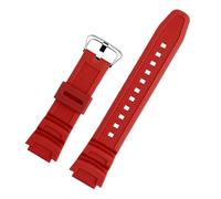 NBCNZCTSAS Bracelet de montre en nylon for hommes, 18mm, adapté for Casio AQ-S810W S800W W-735H SGW-300/400 AE-1000W 1200, en Silicone noir, Bracelet en caoutchouc(Silicone red)