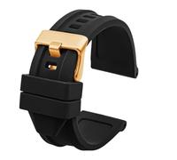 NBCNZCTSAS Bracelet de montre en silicone souple for hommes, étanche, en caoutchouc, 24mm, 26mm, 28mm, adapté au diesel Dz4318 DZ4323 DZ4283 DZ4476 DZ4496 DZ4427 DZ4487(Black gold,24mm)