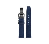 NBCNZCTSAS Bracelet de montre en tissu de toile de nylon de 20 mm 21 mm 22 mm adapté for IWC Pilot Spitfire Timezone Top Gun Strap Ceintures for fermoir pliant Bracelet de montre-bracelet(Blue bk K01,