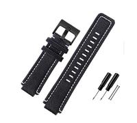 NBCNZCTSAS Bracelet de montre en toile de Nylon 24 * 16mm, Joint convexe hi-q, noir vert bleu, bracelet de montre for hommes for outil adapté for Timex T2N720 721 TW2T76500 76300(Black-B pin)
