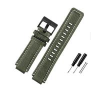 NBCNZCTSAS Bracelet de montre en toile de Nylon 24 * 16mm, Joint convexe hi-q, noir vert bleu, bracelet de montre for hommes for outil adapté for Timex T2N720 721 TW2T76500 76300(Army green-B pin)