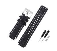 NBCNZCTSAS Bracelet de montre en toile de Nylon 24 * 16mm, Joint convexe hi-q, noir vert bleu, bracelet de montre for hommes for outil adapté for Timex T2N720 721 TW2T76500 76300(Black-S pin)
