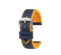 NBCNZCTSAS Bracelet de montre en toile et Nylon et caoutchouc for hommes, adapté for citoyens Blue Angel, série AT8020-54L/8020-03L/JY8078, 22mm 23mm(C-Blue yellow-S pin,23mm)