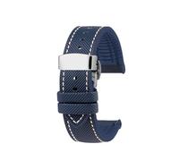 NBCNZCTSAS Bracelet de montre en toile et Nylon et caoutchouc for hommes, adapté for citoyens Blue Angel, série AT8020-54L/8020-03L/JY8078, 22mm 23mm(C-Blue white-S,22mm)