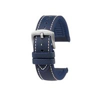 NBCNZCTSAS Bracelet de montre en toile et Nylon et caoutchouc for hommes, adapté for citoyens Blue Angel, série AT8020-54L/8020-03L/JY8078, 22mm 23mm(C-Blue white-S pin,23mm)