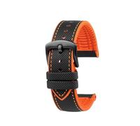 NBCNZCTSAS Bracelet de montre en toile et Nylon et caoutchouc for hommes, adapté for citoyens Blue Angel, série AT8020-54L/8020-03L/JY8078, 22mm 23mm(C-Black orange-B pin,23mm)