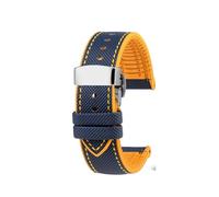 NBCNZCTSAS Bracelet de montre en toile et Nylon et caoutchouc for hommes, adapté for citoyens Blue Angel, série AT8020-54L/8020-03L/JY8078, 22mm 23mm(C-Blue yellow-S,23mm)