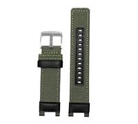 NBCNZCTSAS Bracelet de montre en toile et nylon, respirant, for encoche, accessoires for hommes, outils de 24mm, adapté for Casio Fit For G-SHOCK GST-W120L S130L S310 GST-B100(Army Green Silver)