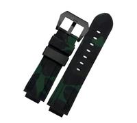 NBCNZCTSAS Bracelet de montre for bouche surélevée en Silicone étanche 20 22MM 24mm adapté for la série Timex Tide T2N739 T2N720 T2N721 adapté au bracelet Panerai PAM111(Camogreen-black)