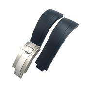 NBCNZCTSAS Bracelet de montre for boucle courte en caoutchouc, 20mm 21mm, adapté for Rolex, for Daytona Submariner, rôle OYSTERFLEX Yacht Master, petit poignet en Silicone(Black-Buckle,21mm)