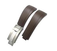 NBCNZCTSAS Bracelet de montre for boucle courte en caoutchouc, 20mm 21mm, adapté for Rolex, for Daytona Submariner, rôle OYSTERFLEX Yacht Master, petit poignet en Silicone(Brown-Buckle,20mm)