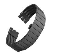 NBCNZCTSAS Bracelet de montre for hommes, 19mm 20mm 21mm, adapté for Swatch, boucle fine en acier inoxydable, boucle pliante, ceinture en maille métallique, YCS443G(Schwarz,19mm)
