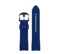 NBCNZCTSAS Bracelet de montre incurvé en silicone for C-asio EFR-303 ECB900, adapté for Citizen, Longines, Mido, bracelet de montre en caoutchouc, 20 mm, 22 mm, accessoires étanches(Blue-black,22mm)